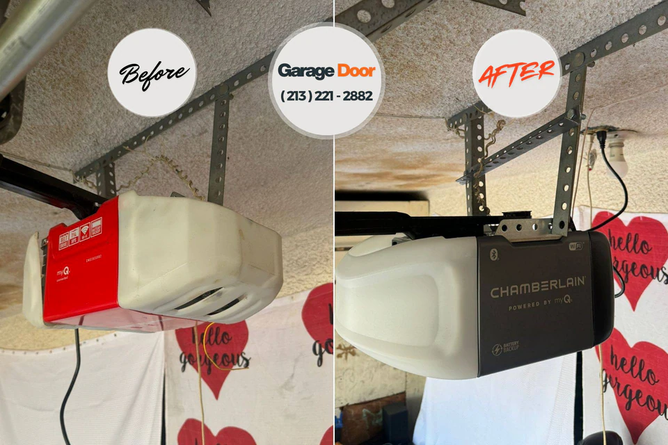 Before and after: garage door repair Calico Rock, AR